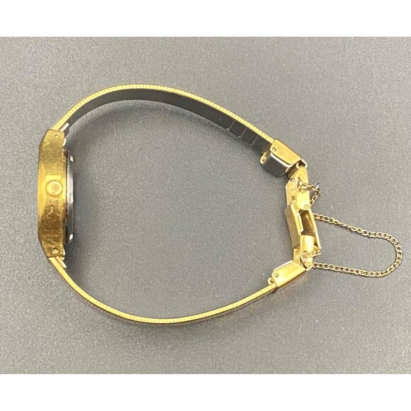 Vintage Pulsar Watch V231-0130 Womens Gold Tone Quartz 1980s New Battery Works - Picture 12 of 13